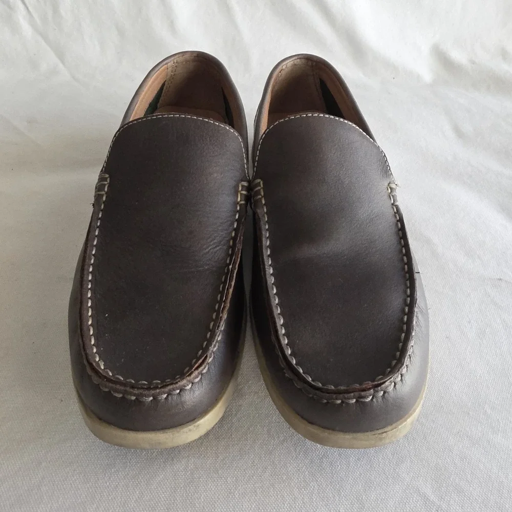 Rodd‎ & Gunn Leather Moc Toe Venetian Loafers In Brown Taupe Size 42 EU 9 US